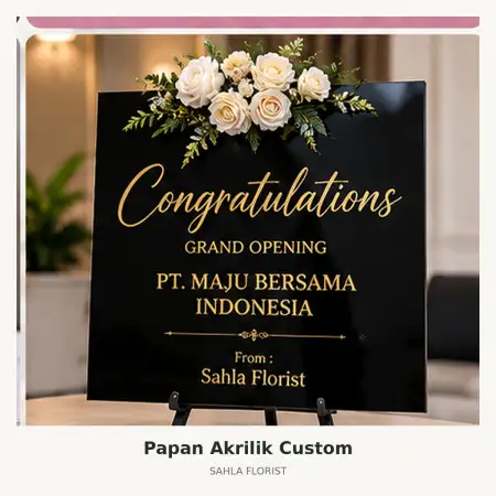 Papan Bunga Akrilik Slipi